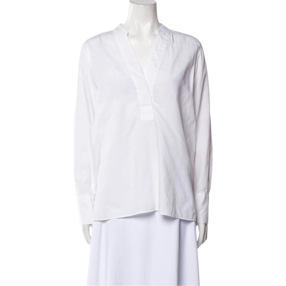 CLOSED Monochrome V-Neck Poplin Blouse - Picture 2 of 9